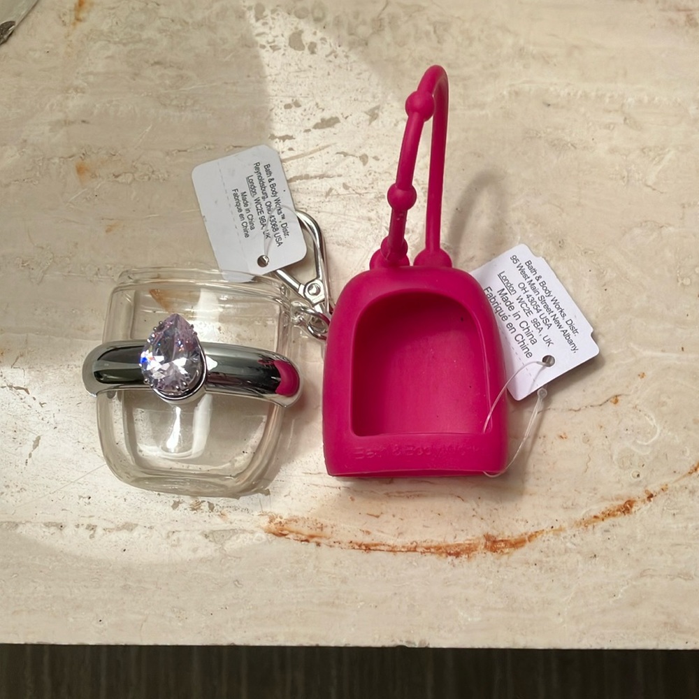 Bath & Bodyworks Hand Sanitizer Holders- Diamond Engagement Ring and Hot Pink